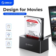 ORICO HDD Docking Station USB 3.0 to SATA Hard Disk Docking Station for 2.5/3.5 inch HDD Box 12V2A Power Adapter