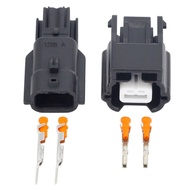 5 Sets 2-Pin Car PA66 Material Waterproof Black Electronic Shell Socket Connector Male Female End DJ