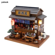 [yuksok] Japanese Izakaya Scene Lighted Miniature Izakaya Model Detailed DIY Wooden