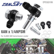 TANSKY Transmission Oil Cooler Fittings 90 Degree 6AN x 1/4NPSM For GM TH350 TH400 700R4 4L60E 4L80E