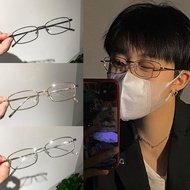 【fuwaw】 【cod】gold Wire Glasses Rectangular Narrow Frame Glasses Men/women Flat Japanese Anti-blue G1