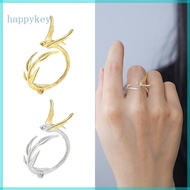 HAP Asymmetrical Swallow Rings Colorful Open Rings Alloy Rings Stylish Ladies Jewelry Statement Ring