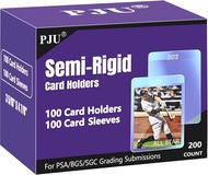 100ct Semi Rigid Card Holders & 100ct Card Sleeves for PSA SGC BGS CSG Graded Card Submissions Semi