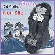 OKONO 1Pair 24 Teeth Ice Claw, Anti-Slip Universal Ice Gripper Spike,  Spike Shoe Covers Spike Grips