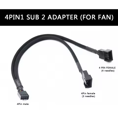 PWM 4pin Fan Extension Splitter Hub Cables Motherboard CPU 4 pin Y Splitter Cable Fan PC Case Fan Ex