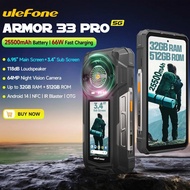 Ulefone Armor 33 Pro 5G Rugged Phone Smartphone Android 14 32GB+512GB 25500mAh Night Camera 64MP NFC