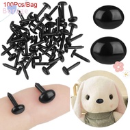 BORRAONE 100pcs/bag Stuffed Doll Eyes Black 4X5MM/5X7MM DIY Plastic Animals Noses Accessories