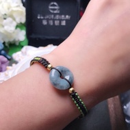 烏雞翡翠平安扣編織手鍊 | 天然緬甸玉翡翠A貨 | 送禮