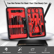 Manicure Nail Ear pick Care Clippers Pedicure Set Cutter Scissors Set PU Portable Travel Hygiene Kit