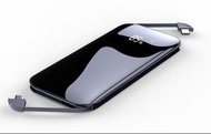 4合1 鏡面玻璃無缐有缐充電寶 大容量 旅遊輕便裝 可隨身放衣服褲袋 附帶有線充電 Type C Lightning Micro 4in1 10000mAh Wireless Power Bank For iPhone Samsung Galaxy Huawei HTC Sony Nokia Xiaomi LG