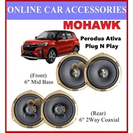 Mohawk Plug N Play OEM Speaker Set For Perodua Ativa Mid Bass and 2 Ways Coxial Speaker ( No Cutting