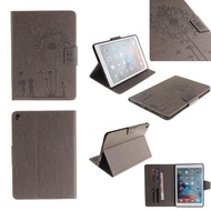 New Painted Folding Stand Flip Design Leather Gray Embossed Lover Dandelion Cases Cover For iPad2/3/