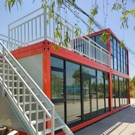 Luxury Well-designed Prefabricated 3 Bedroom Container Homes 40ft Luxury House Glass Curtain Wall Of