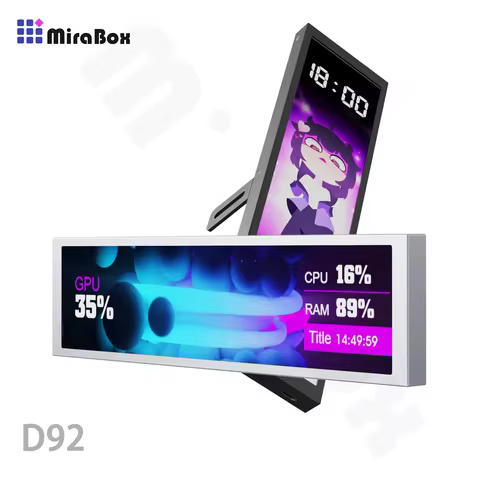 Mirabox D92 9.2'' IPS Type C Secondary Screen for PC Case Chassis Network CPU GPU RAM Hard Drive Mon