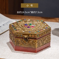 Thai Vintage Wooden Jewelry Box with Lock