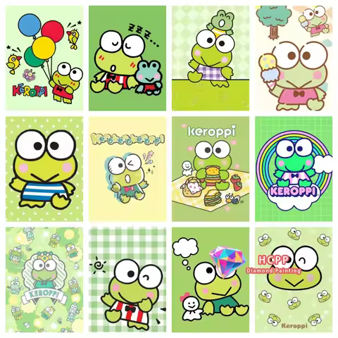 2026 Keroppi Cute Cartoon Diamond Painting Kit Square Round Diamond 5D DIY Mosaic Handmade Art Uniqu