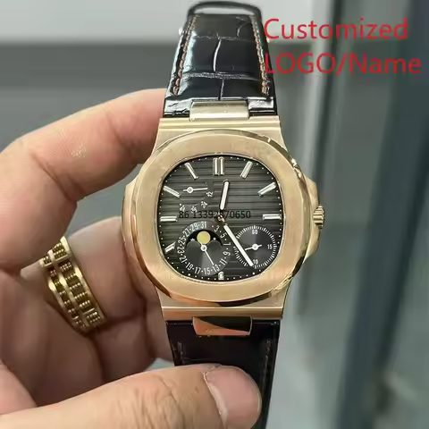 A88 Store Men Watch Automatic Mechanical Multi-functional Watches Stainless Steel Sapphire Leather W