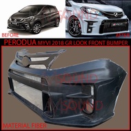 PERODUA MYVI 2018 2022 GEN3 3TH 3.5TH GENERATION GR SPORT YARIS GR GT LOOK FRONT BUMPER SKIRT LIP BODYKIT MATERIAL FIBER