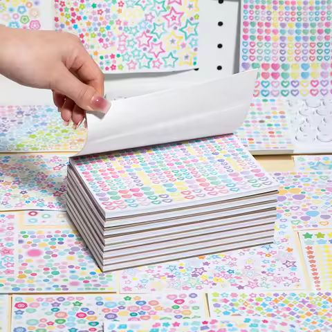 Kawaii DIY Star Heart Decorative Sticker Book Journal Material Kpop Stickers Kids Gift School Statio