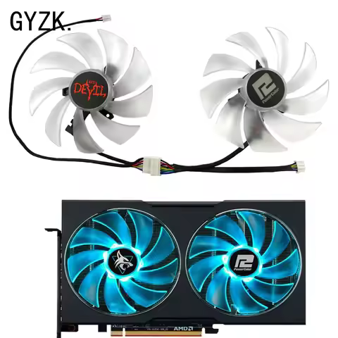 New For POWERCOLOR Radeon RX6600 6600XT 6650XT Hellhound Graphics Card Replacement Fan FD10015H12D