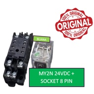 SET Relay MY2N 24VDC + Socket - 8 pin / MY2N 24V / MY2 24VDC