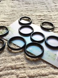 Natural Authentic Black Agate Ring