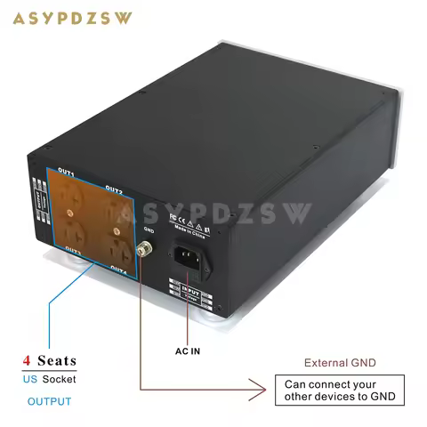 BIP-600 4 Seats US Socket HIFI 600VA Toroidal Balanced Isolation Transformer 600W AC Power Supply Pr
