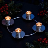 [Koolsoo] Taper Candle Holder Christmas Advent Wreath Ring, Home Decor Advent Ring Candle Holder for