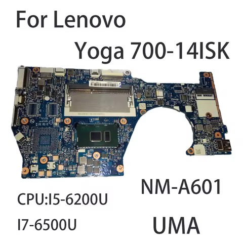 Laptop Motherboard For Lenovo Yoga 700-14ISK NM-A601 With CPU:I5-6200U I7-6500U UMA FRU:5B20K41654 5