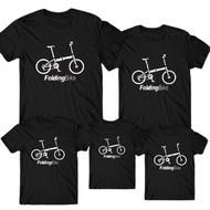 Kaos couple keluarga motif. sepeda folding bike /baju kapel keluarga