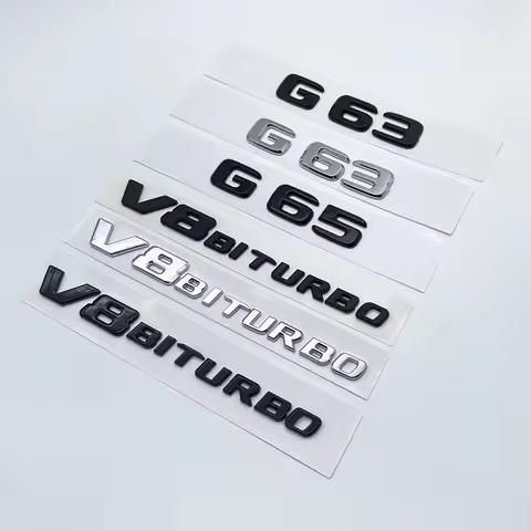 3D Letters G63 G65 V12BITURBO V8BITURBO 4MATIC+ ABS Emblem For W463 Car Trunk Rear Logo Sticker