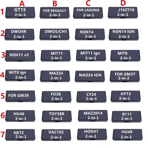 LISHI 2 IN 1 TOOL FOR CAR KEY HU43 NSN11 MIT11 IGN MIT8 IGN MAZ24 FO38 CY24 GT15 TOY38R MAZ2014 FOR 