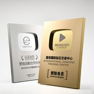 youtube Influencer medal production, franchise agency authorization plaque, high-end plaque, metal p