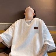 Mr. In COD Summer Loose Solid Color Trendy Port Style Five-Point Sleeve