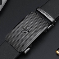 William POLO Mens Automatic Buckle Leather Belt - Stylish Eagle Logo Design Premium Business Casual