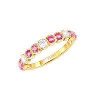 PRIMA แหวนเพชรประดับอัญมณี Pink Tourmaline ตัวเรือน 9K สี Yellow gold Confetti Collection 993R0027-0