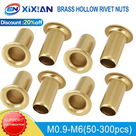 GB876 Brass Hollow Rivets Circuit Board PCB Nails Through-Hole Tubular Nuts M0.9 M1.3 M1.5 M1.7 M2 M