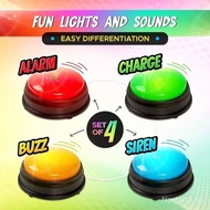 Answer Buzzers for Game Shows 4pcs Game Buzzers with Lights & Sounds Buzz Buttons for Kids or Adults