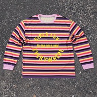 เสื้อไหมพรมคอกลมแขนยาวลายขวางยาวผู้ชาย
