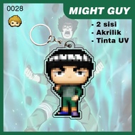 GANTUNGAN Acrylic Keychain, Keychain Pixel Animation Animation Animation Naruto: Shippuden Mighty - 