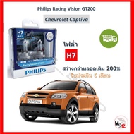 Philips หลอดไฟหน้ารถยนต์ Racing Vision GT200 H7 (ไฟต่ำ) Chevrolet Captiva แคปติว่า สว่างกว่าหลอดเดิม