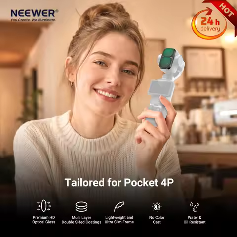 NEEWER For DJI Osmo Pocket 4P Filter Kit, 1/4 Black Mist/CPL/ VND2-32 ND(8+16+32+64) 1-5 Stops Varia