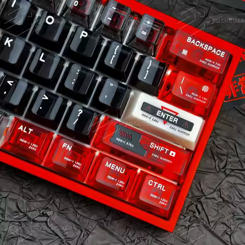 130 Keys ZAKU Keycaps Ruby Chreey Anime ZAKU Key Caps Chreey PBT KeyCap for Made68 Mad68 Wooting 60