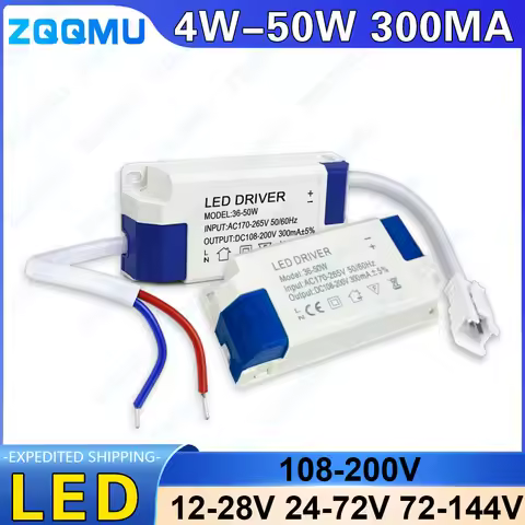 4-7W 8-18W 18-24W 24-36W 36-50W 300ma Lsolated Driver Power Supply LED Driver Power Supply Constant 