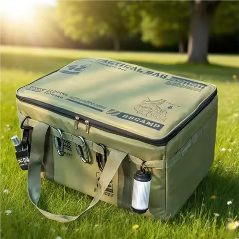 30-42L Tactical Camping Storage Bag Insulated Folding Box Waterproof Picnic Tableware Field Equipmen