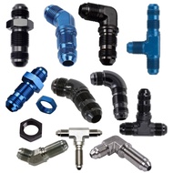 Aluminum black anodized tee full flow straight 45/90 degree male flare an6 to an6 an8 to an8 -10an a