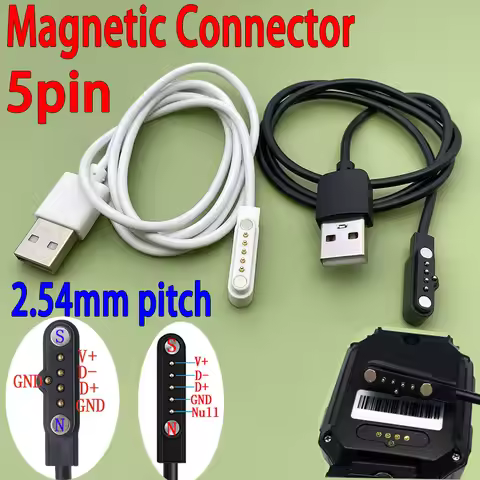 5 pin Pogo Magnet Cable for Kids Smart Watch Charging Cable USB 2.54mm Charge Cable for A20 A20S TD0