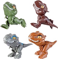 Berry President Pack of 4 Dinosaurs Biting Fingers Puppet Model Figure Novelty Toys with The Limbs Flexible for Children Kids Boys and Girls