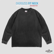 EVERESTER เสื้อแขนยาว วินเทจ Oversize (แขนจั้ม) เฟดเทาดำ Cotton 100% เสื้อยืดผู้ชาย FED