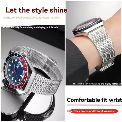 For Timex Q TIMEX Series Retro Stainless steel Watchband TW2T80700 TW2U61300 TW2U61200 Metal Watch S